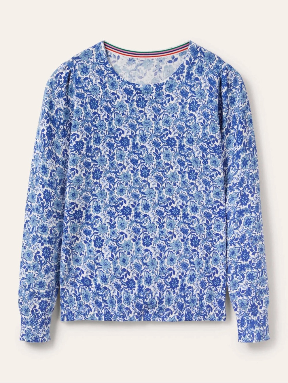 Boden Cotton Crew Jumper Floral Sweater Size Large